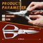 High-Hard Stainless Steel Kitchen Scissors, Aluminum Handle Dishwasher Safe