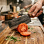 Hand-Forged Chinese Chef Knife – 7-Inch 5Cr15 High Carbon Steel Cleaver, Hammered Non-Stick Blade, Carbonized Beech Wood Handle, 11.4-inch Overall Length, Professional Kitchen Slicing Knife