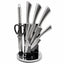 Unique Life 7 Pieces Premium Stainless Steel Kitchen Knife Set with Rotating Stand - Professional Forged Cutlery for Modern Home Cooking
