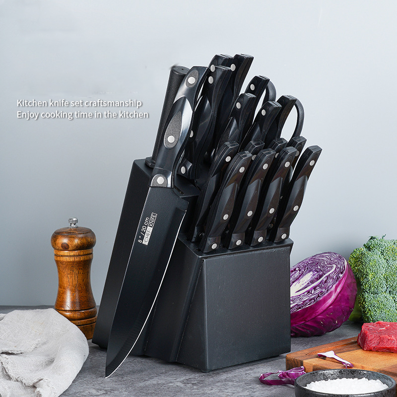 19-Piece Ultra-Sharp Kitchen Knife Set with Block