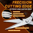 High-Hard Stainless Steel Kitchen Scissors, Aluminum Handle Dishwasher Safe