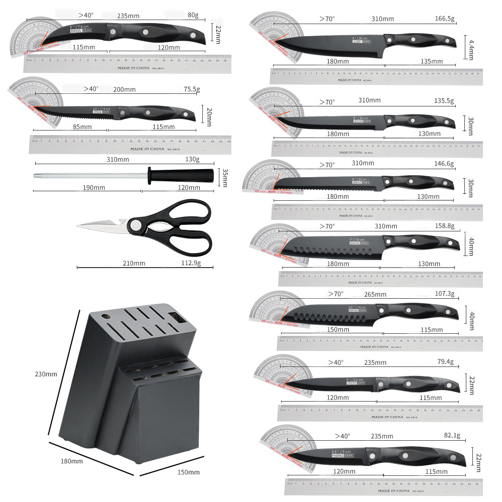 19-Piece Ultra-Sharp Kitchen Knife Set with Block