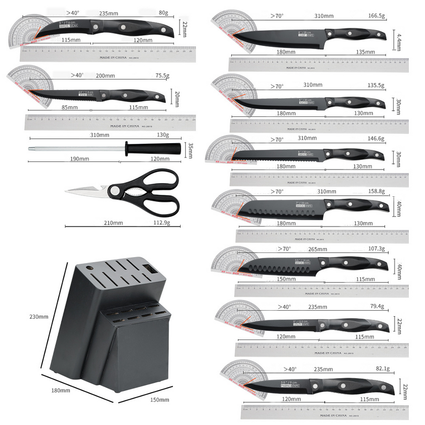 19-Piece Ultra-Sharp Kitchen Knife Set with Block