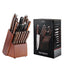 15-Piece Professional Kitchen Knife Set with Wooden Block & Sharpener