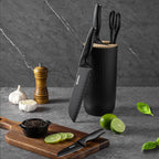 Kitchen Knife Set, 5-Piece Stainless Steel Multifunctional Chef Knife Set with Block & Gift Box Packaging