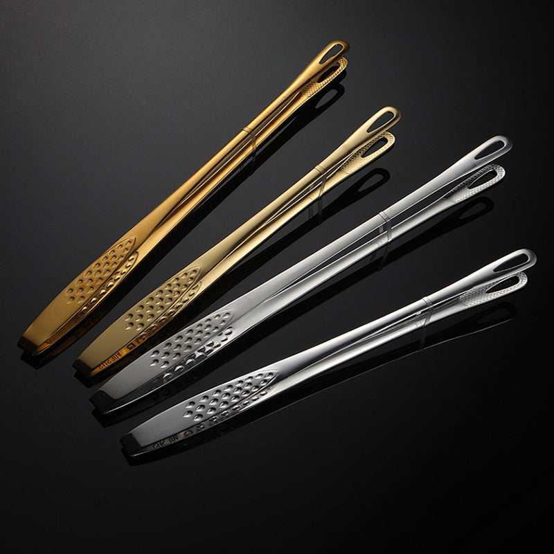 Korean-Style Stainless Steel Long-Handle Food Tongs