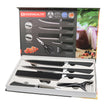 6-Piece Black Wave Non-Stick Kitchen Knife Set with Crocodile Anti-Slip Handles