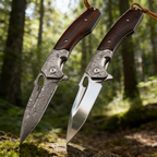High-carbon steel M390 Damascus steel outdoor folding knife, survival knife for the outdoors
