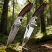 High-carbon steel M390 Damascus steel outdoor folding knife, survival knife for the outdoors