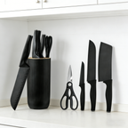 Kitchen Knife Set, 5-Piece Stainless Steel Multifunctional Chef Knife Set with Block & Gift Box Packaging