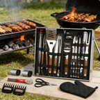 38-Piece Stainless Steel BBQ Tool Set with Aluminum Case