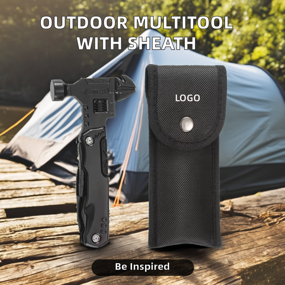 EDC Outdoor Multi-Functional Tactical Hammer with Folding Knife & Pliers