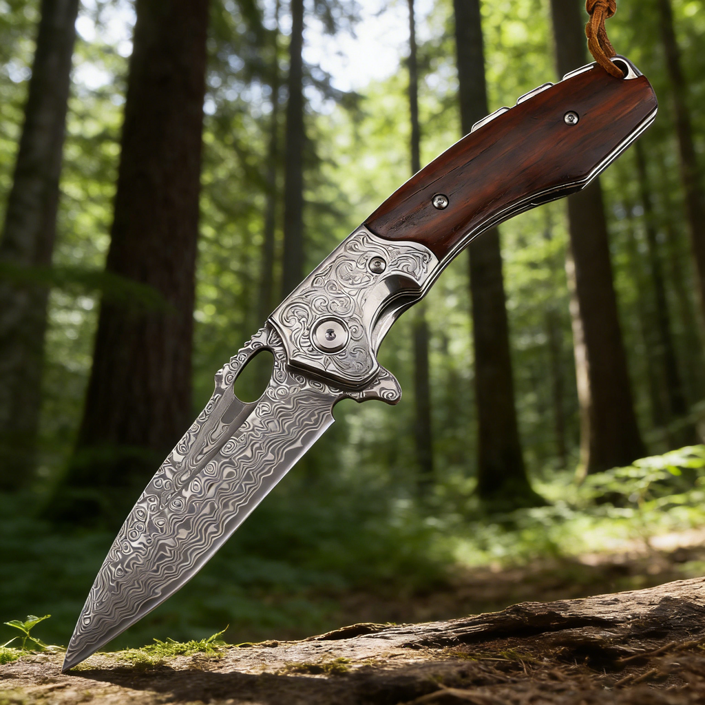 High-carbon steel M390 Damascus steel outdoor folding knife, survival knife for the outdoors