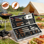 24-Piece Stainless Steel BBQ Tool Set, Outdoor & Garden Use