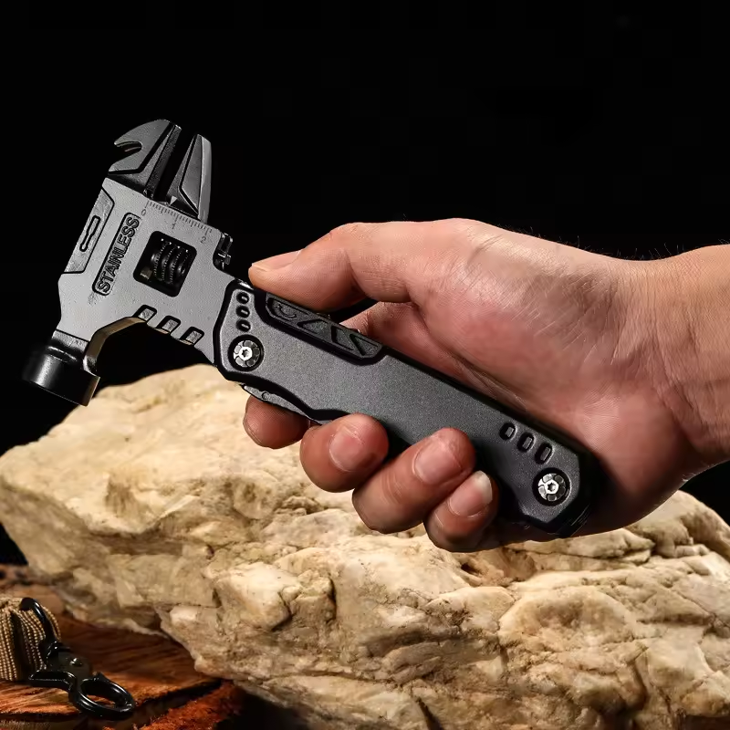 EDC Outdoor Multi-Functional Tactical Hammer with Folding Knife & Pliers
