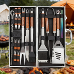 24-Piece Stainless Steel BBQ Tool Set, Outdoor & Garden Use