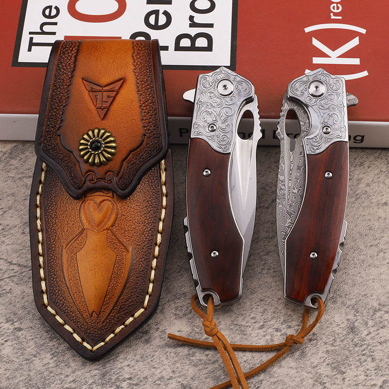 High-carbon steel M390 Damascus steel outdoor folding knife, survival knife for the outdoors