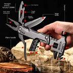 EDC Outdoor Multi-Functional Tactical Hammer with Folding Knife & Pliers