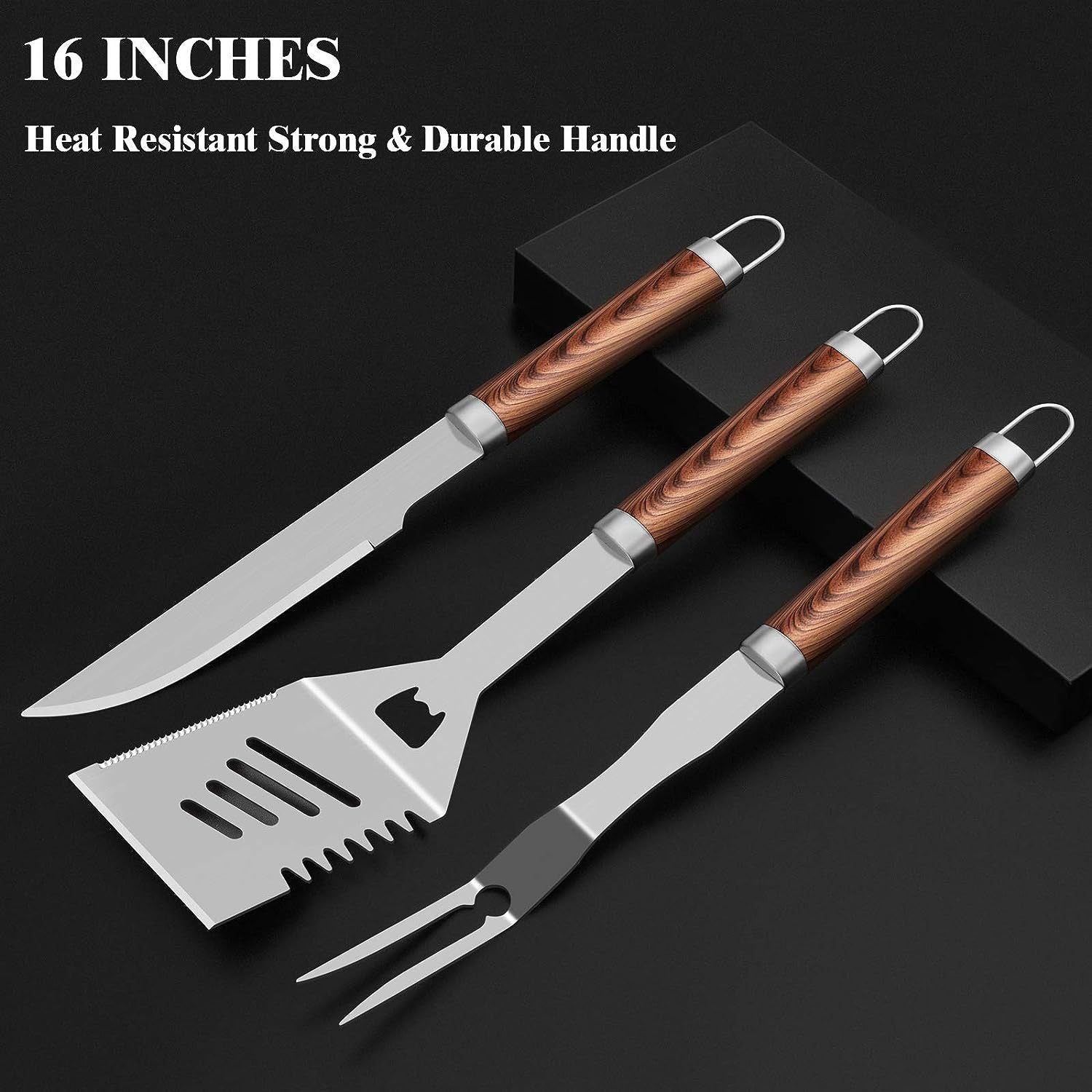 24-Piece Stainless Steel BBQ Tool Set, Outdoor & Garden Use