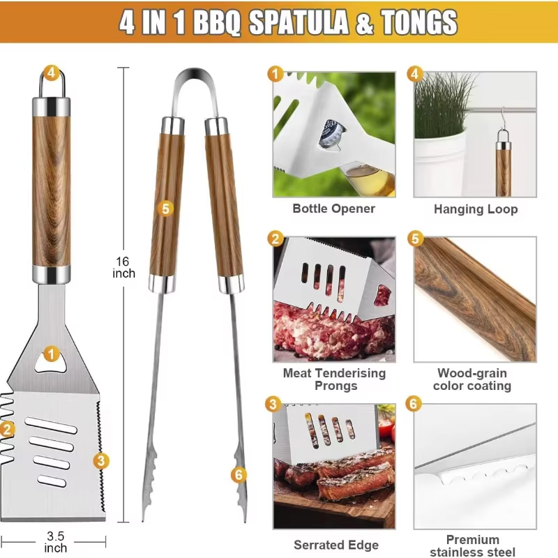 38-Piece Stainless Steel BBQ Tool Set with Aluminum Case