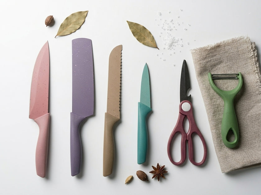 6-Piece Macaron Multi-Color Non-Stick Kitchen Knife Gift Set（Gift box not included）