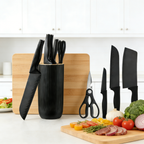 Kitchen Knife Set, 5-Piece Stainless Steel Multifunctional Chef Knife Set with Block & Gift Box Packaging