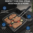 Portable Stainless Steel BBQ Grill Net, Heat-Resistant Handle