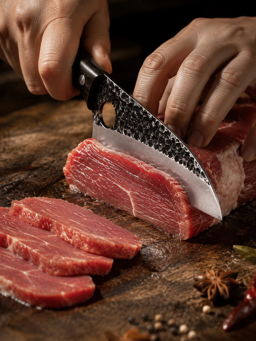 Hand Forged 5Cr15 Damascus Boning & Utility Chef Knife