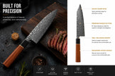 8.1 Inch 67-Layer Damascus Steel Kiritsuke Chef Knife, Traditional Octagonal Natural Wood Handle, Multipurpose Professional Kitchen Sushi & Meat Cutting Knife