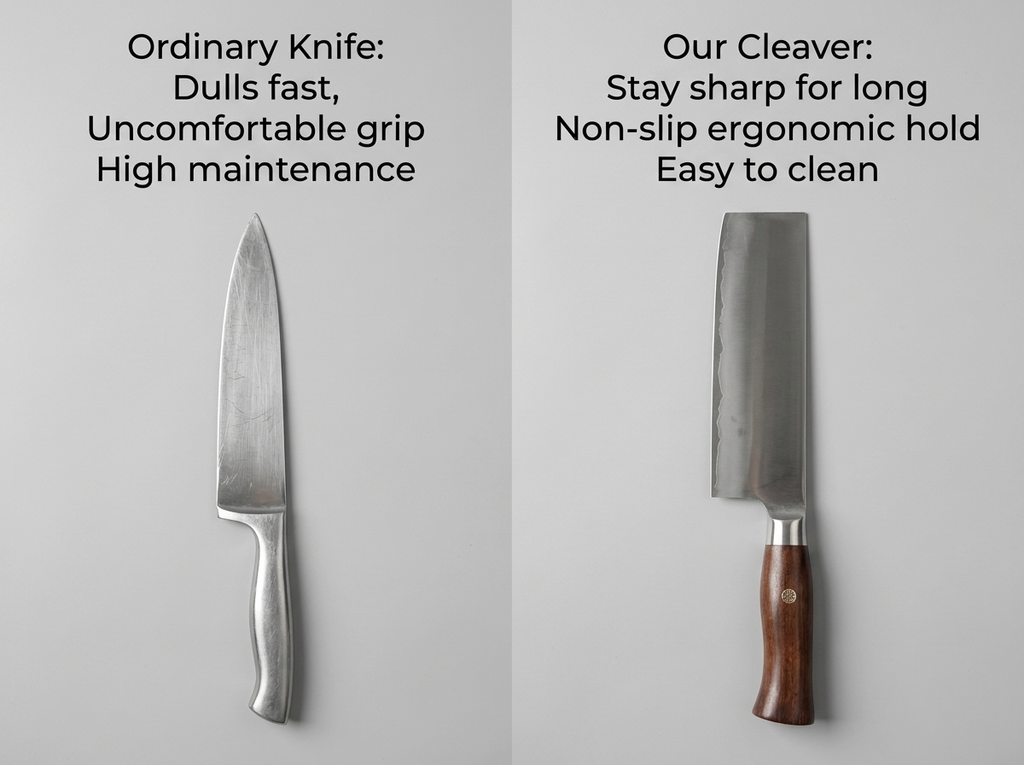 7 Inch 9Cr18Mov High Carbon Steel Chinese Vegetable Cleaver