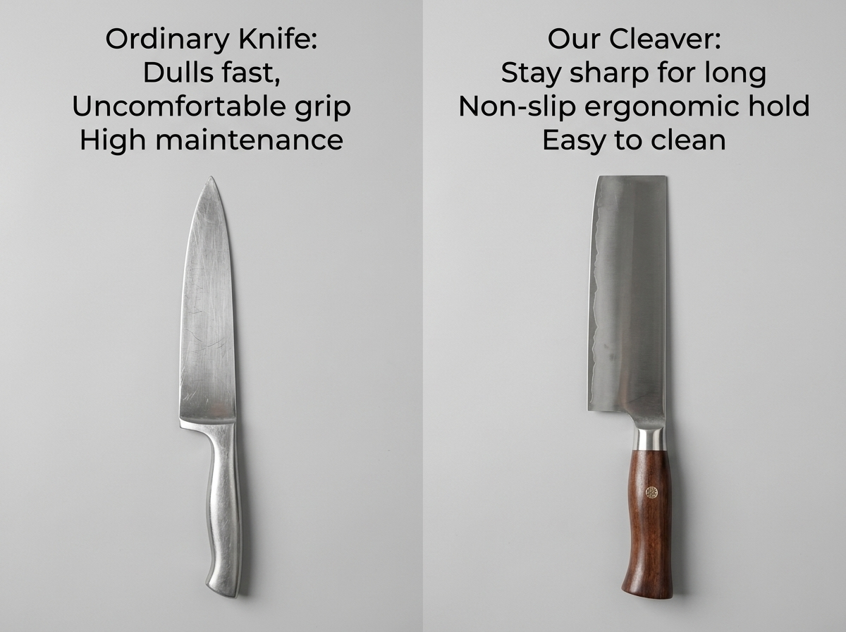7 Inch 9Cr18Mov High Carbon Steel Chinese Vegetable Cleaver