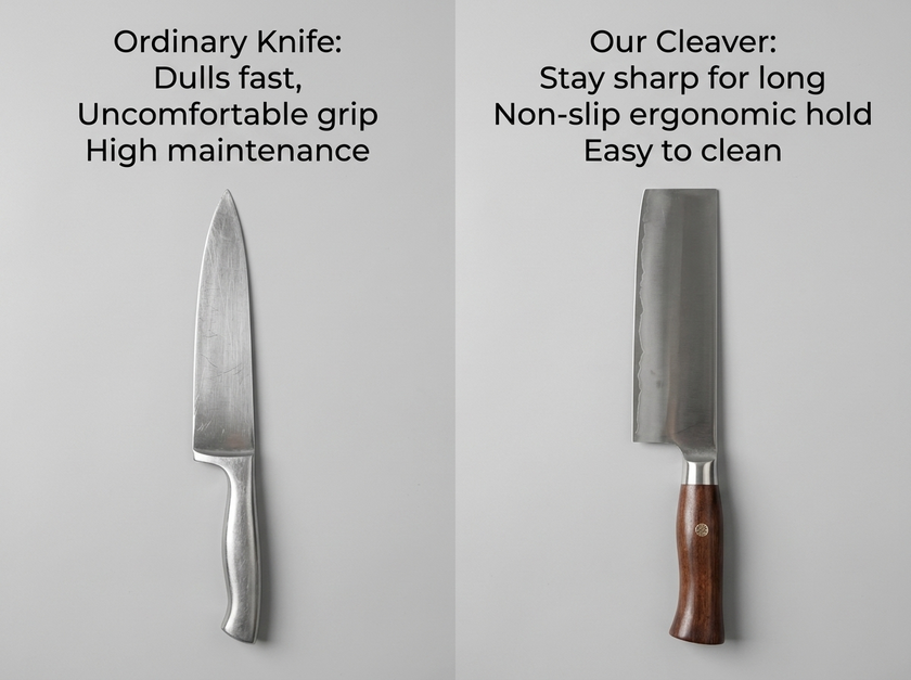 7 Inch 9Cr18Mov High Carbon Steel Chinese Vegetable Cleaver