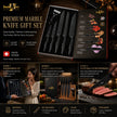 6 Pcs Swiss Design Black Marble Speckled Kitchen Knife Gift Set, Non-Stick Stainless Steel Blades, Ergonomic Twisted Wave Handles