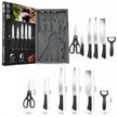 6 Pcs Polished Stainless Steel Kitchen Knife Set with Crocodile Non-Slip Handles