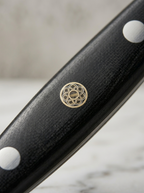 5.5 Inch 67-Layer Damascus Steel Multipurpose Utility Knife, Black Micarta Handle with Decorative Brass Flower Rivet, Premium Small Kitchen Paring Knife with Luxury Wooden Gift Box