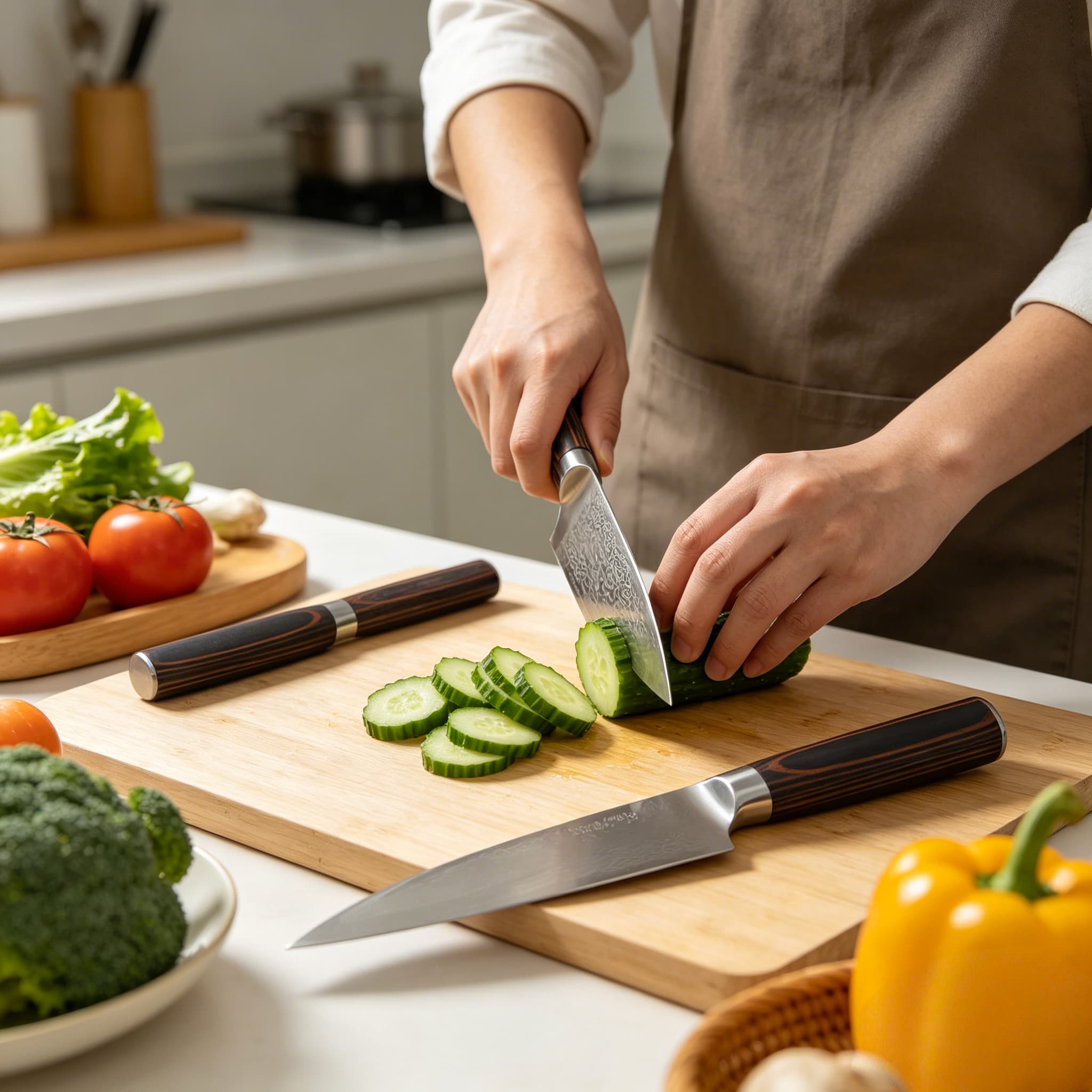 Hand Forged Damascus Steel 3 Pieces Culinary Knife Set – Luxury Kitchen Essential