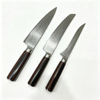 Hand Forged Damascus Steel 3 Pieces Culinary Knife Set – Luxury Kitchen Essential