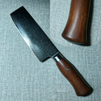7 Inch Authentic 67-Layer Damascus Steel Nakiri Knife with Solid Ebony Wood Handle