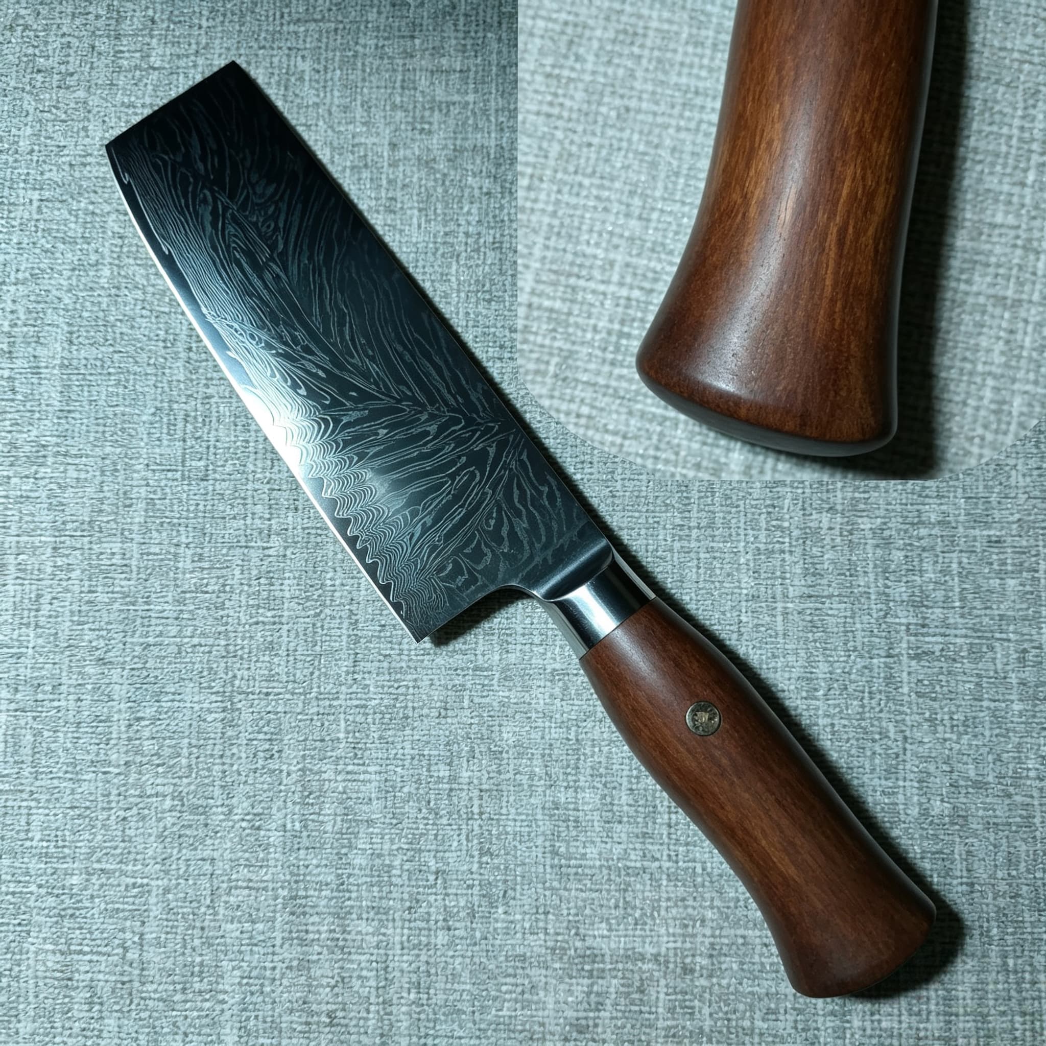 7 Inch Authentic 67-Layer Damascus Steel Nakiri Knife with Solid Ebony Wood Handle
