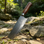 7 Inch Authentic 67-Layer Damascus Steel Nakiri Knife with Solid Ebony Wood Handle