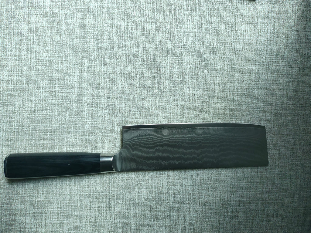 7 Inch 67-Layer High Carbon Damascus Steel Nakiri Knife, Ebony Wood Handle Japanese Vegetable Cleaver for Home & Professional Cooking