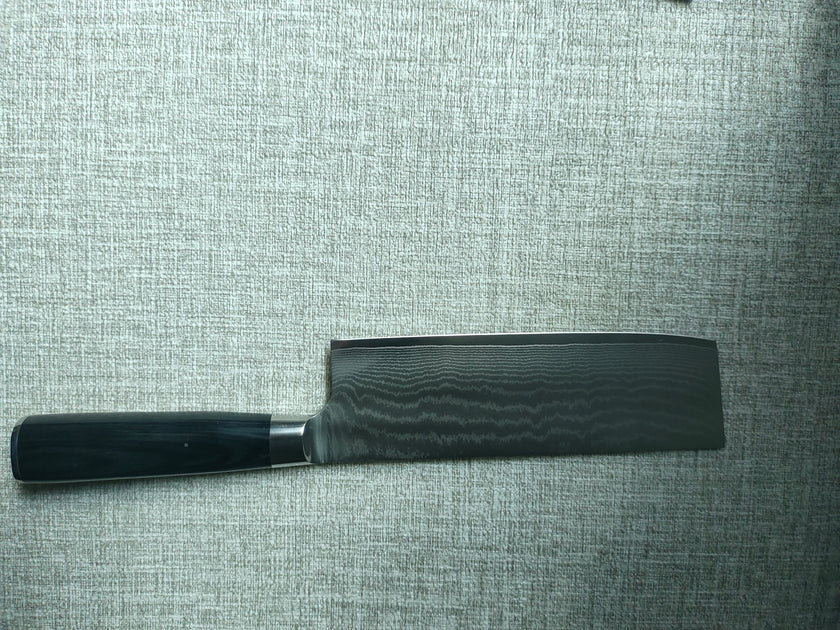 7 Inch 67-Layer High Carbon Damascus Steel Nakiri Knife, Ebony Wood Handle Japanese Vegetable Cleaver for Home & Professional Cooking