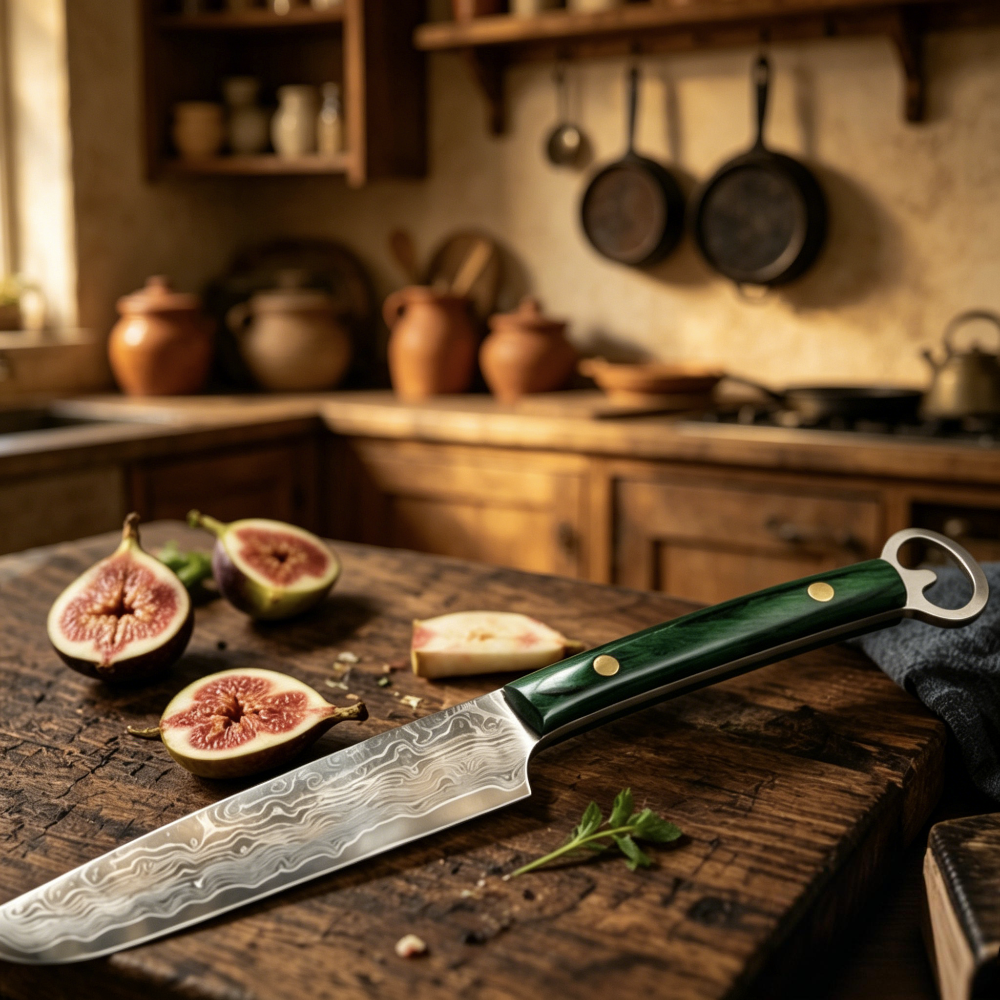 5 Inch 67-Layer Damascus Multi-Purpose Kitchen Knife with Built-in Bottle Opener