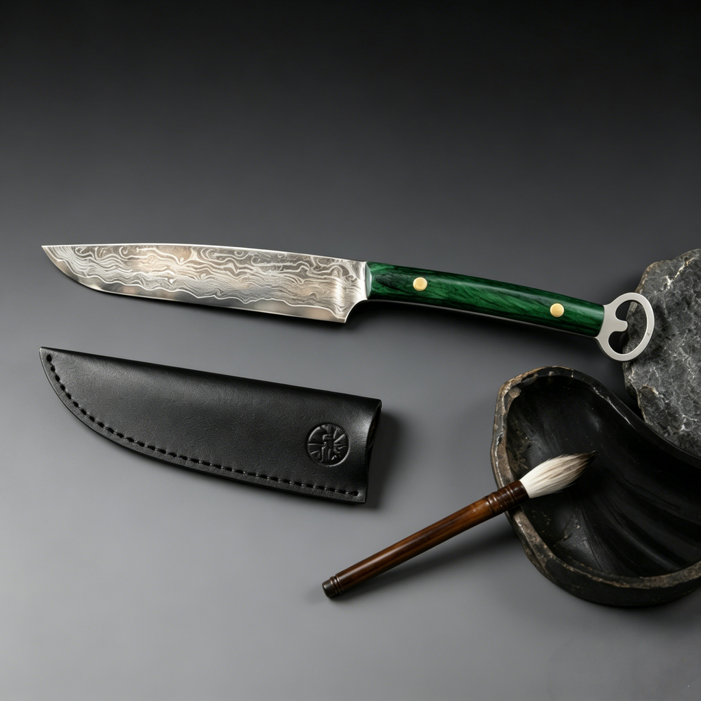 5 Inch 67-Layer Damascus Multi-Purpose Kitchen Knife with Built-in Bottle Opener