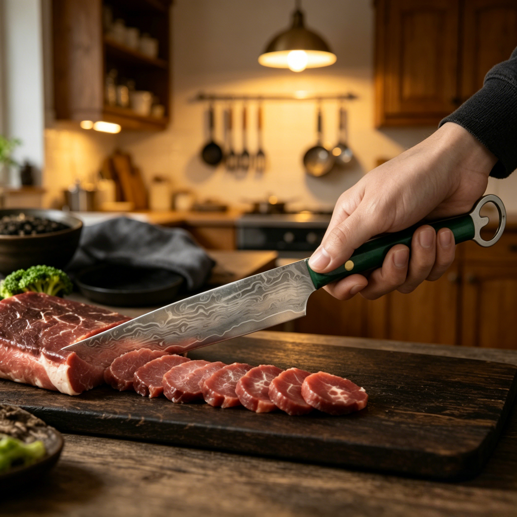 5 Inch 67-Layer Damascus Multi-Purpose Kitchen Knife with Built-in Bottle Opener