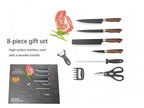 8-Piece Hammered High-Carbon Stainless Steel Kitchen Knife Gift Set