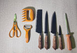 8-Piece Hammered High-Carbon Stainless Steel Kitchen Knife Gift Set