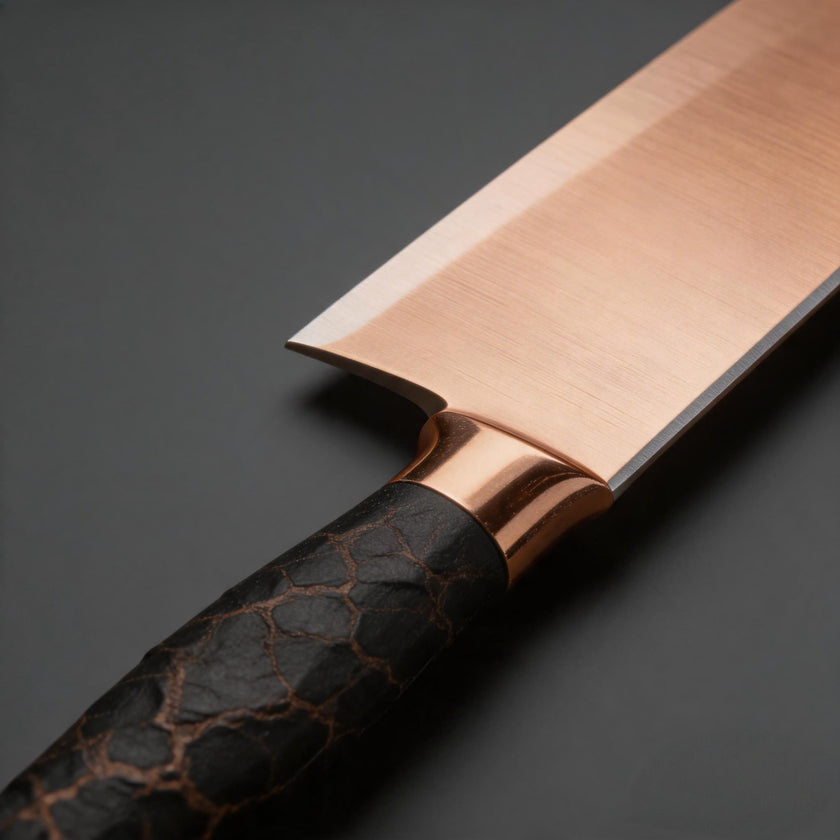 6-Piece Rose Gold Titanium-Coated Kitchen Knife Gift Set, with Non-Slip Handles and Ergonomic Design