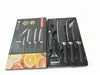 6-Piece Black Wave Non-Stick Kitchen Knife Set with Crocodile Anti-Slip Handles