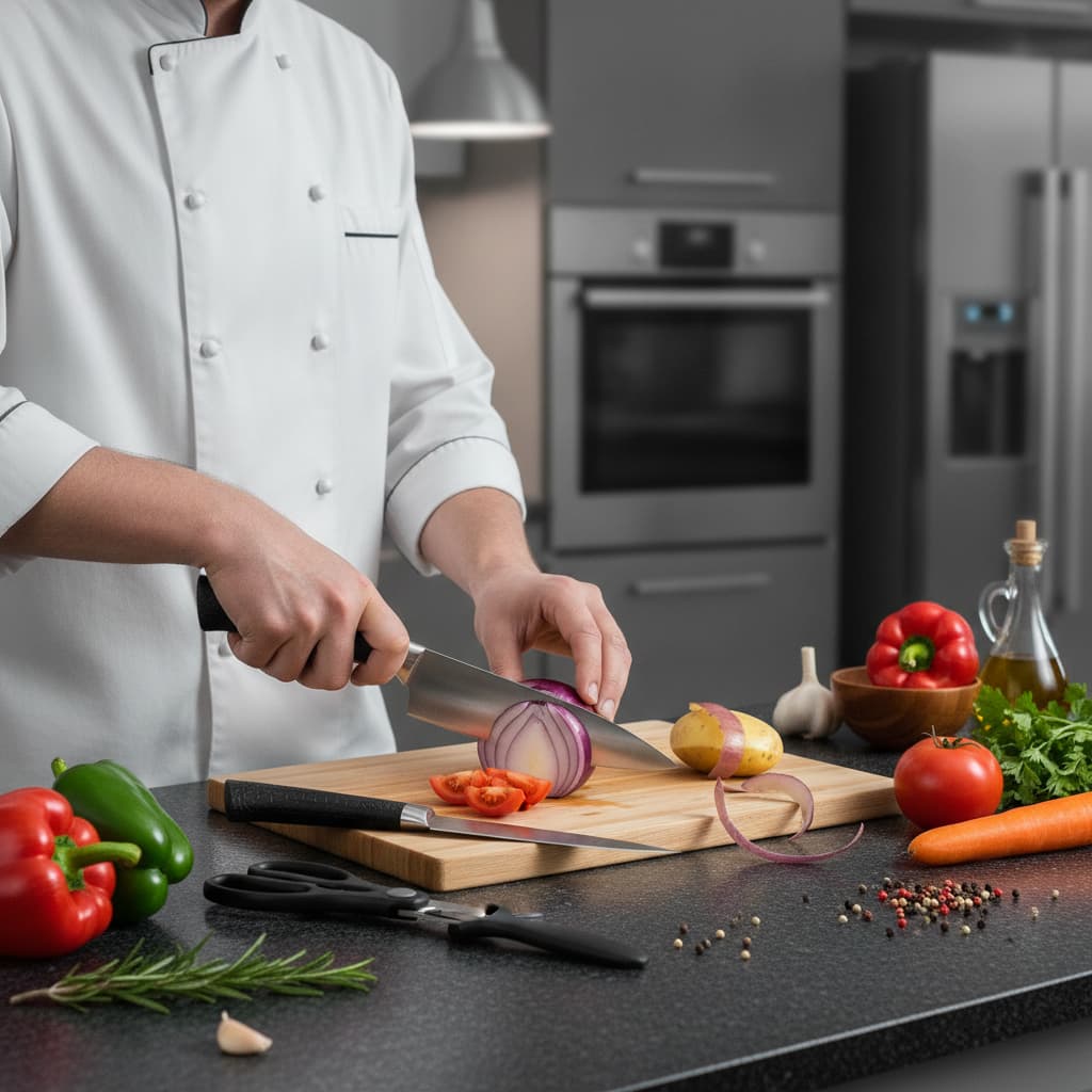 6 Pcs Polished Stainless Steel Kitchen Knife Set with Crocodile Non-Slip Handles